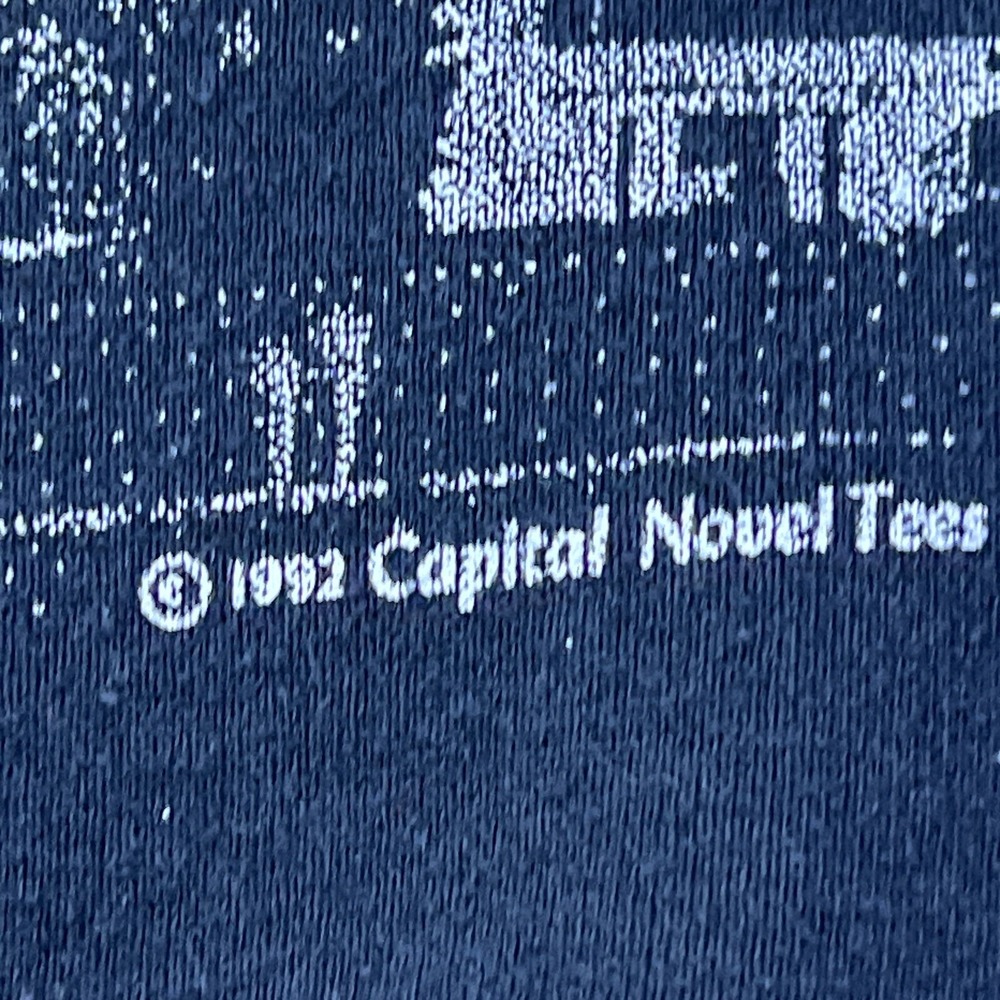 VTG 1992 Washington DC Sweatshirt Mens L Black AOP Monuments USA Made Pullover** - Picture 13 of 14